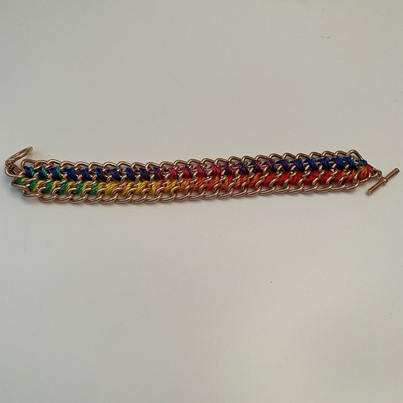 Gold And Rainbow Chain Link Bracelet Set. - Picture 4 of 7